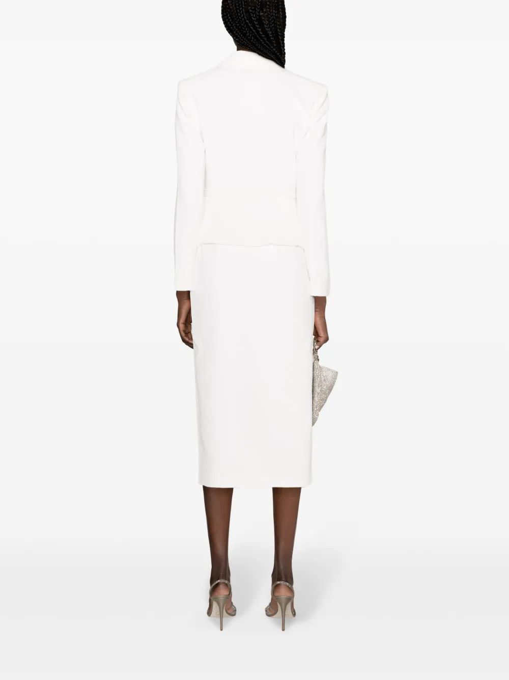 WHITE LACE MIDI DRESS
