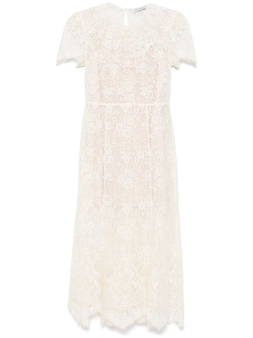 WHITE LACE MIDI DRESS