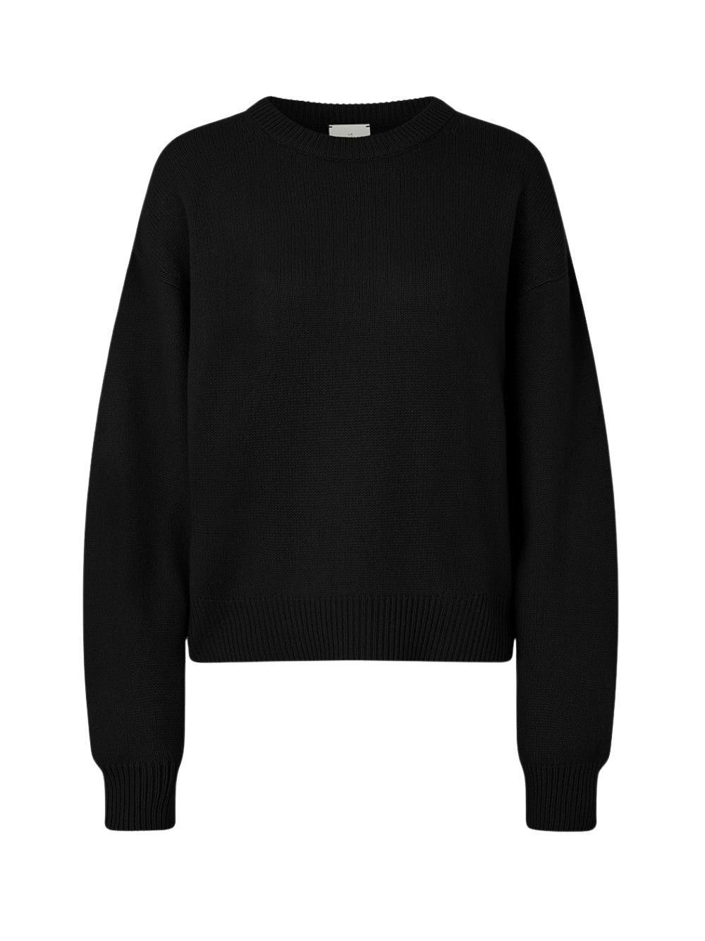 LE KASHA OVERSIZE SWEATER CREW NECK BLACK dettaglio