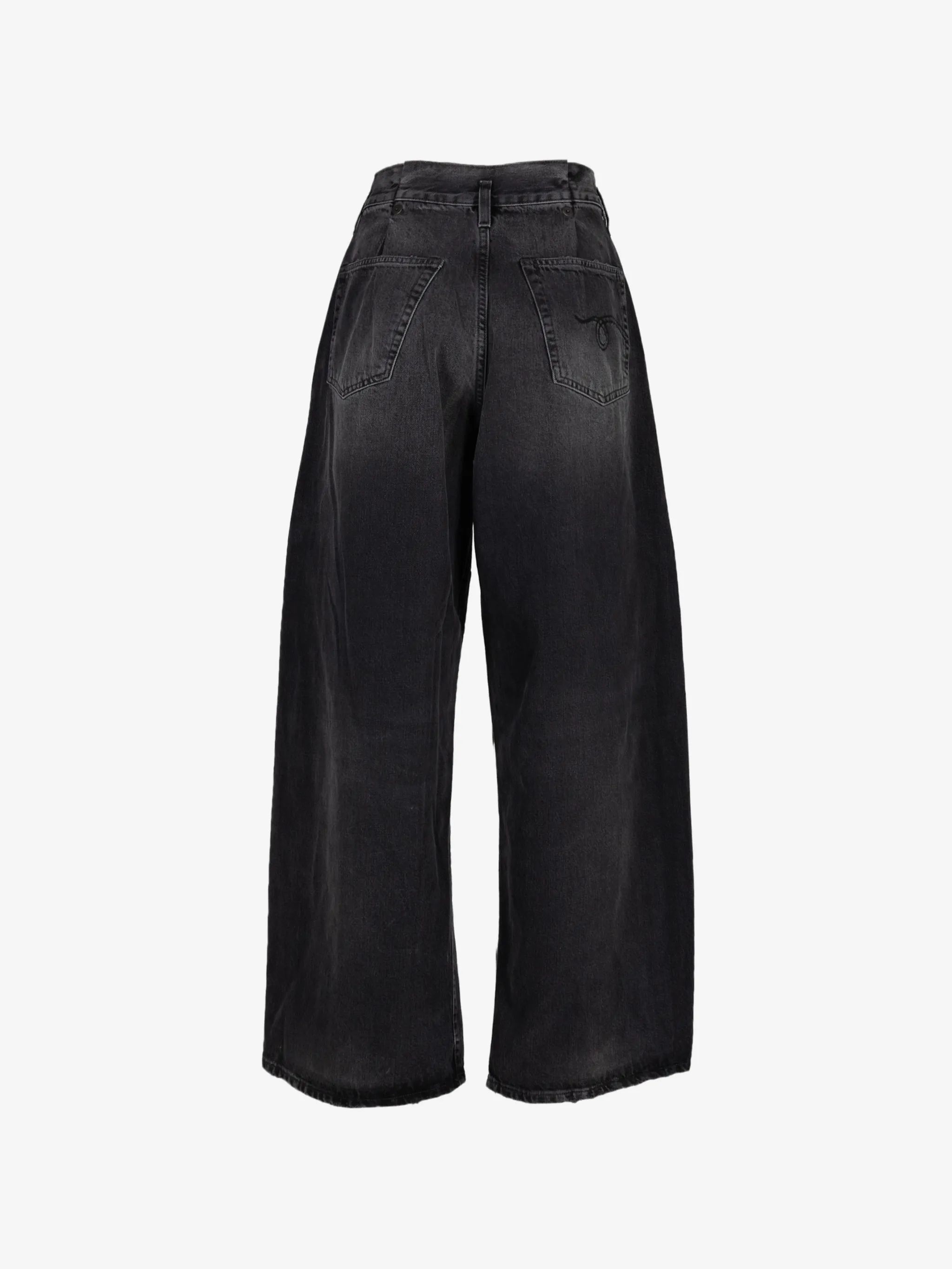 R13 PLEATED WAISTBAND JEAN WILSON BLACK