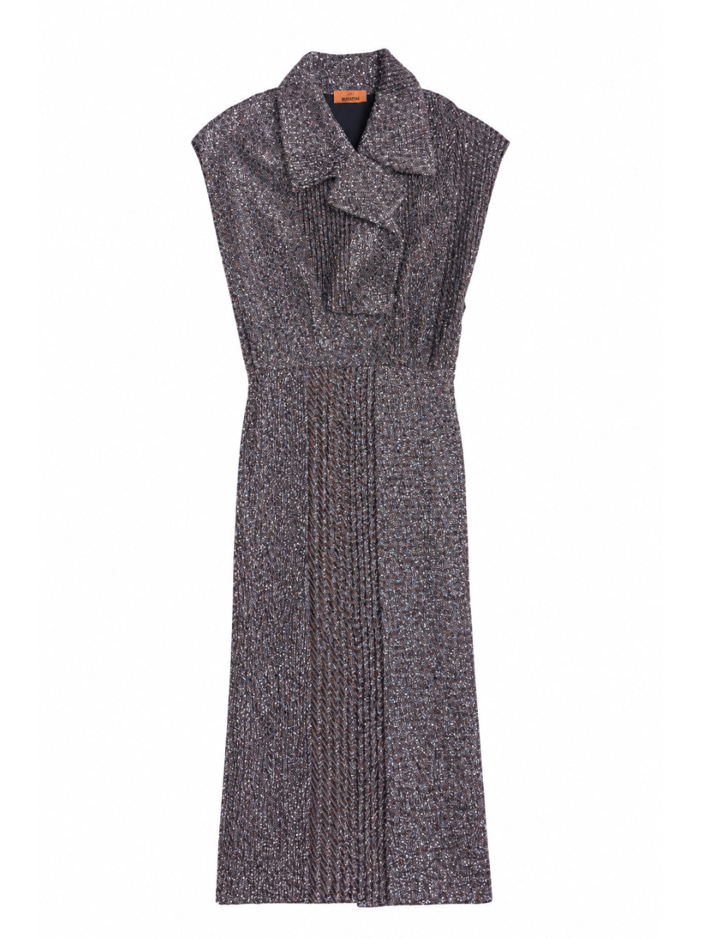 MISSONI CAPERDONI MIDI DRESS S91TP BLACK RUST SILV dettaglio