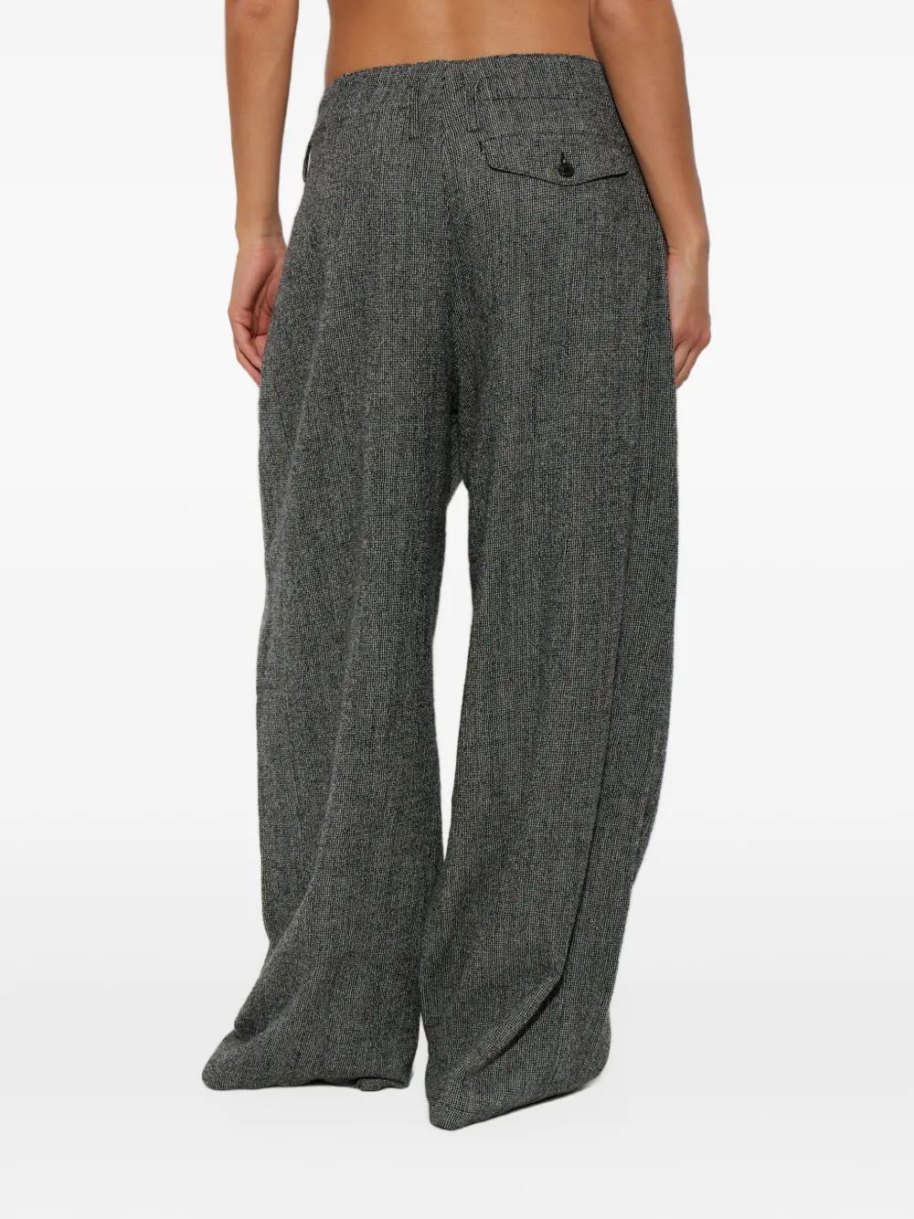 R13 TRIPLE PLEAT PANT BLACK ANDWHITE MINI CHECK