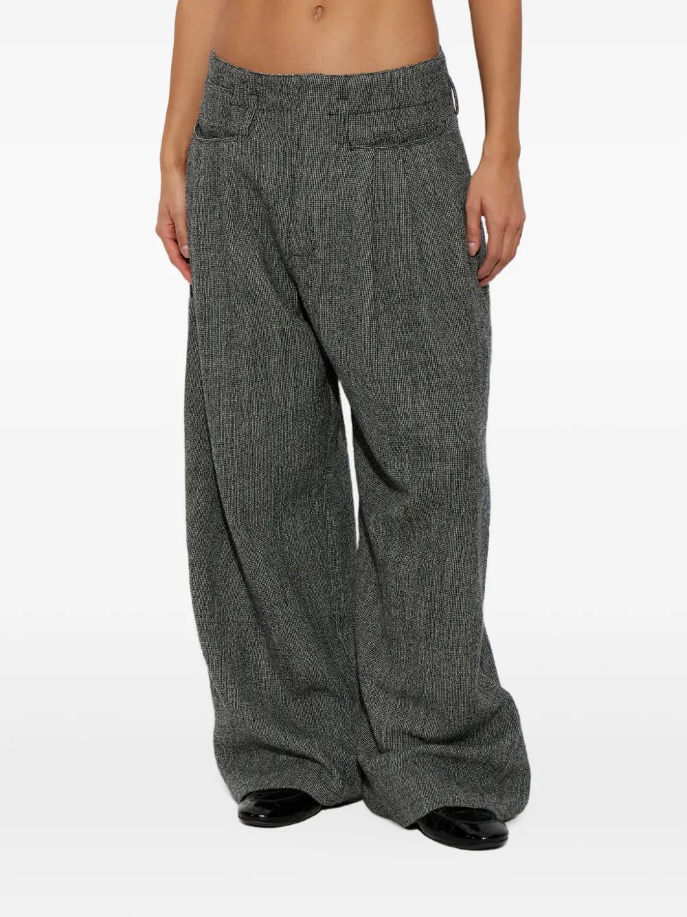 R13 TRIPLE PLEAT PANT BLACK ANDWHITE MINI CHECK
