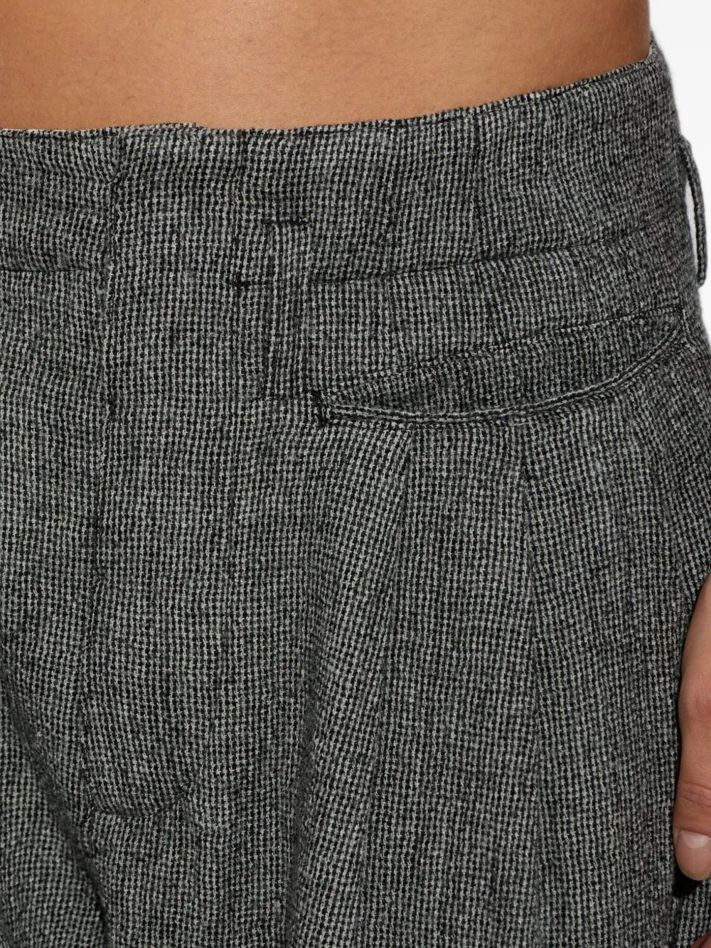 R13 TRIPLE PLEAT PANT BLACK ANDWHITE MINI CHECK