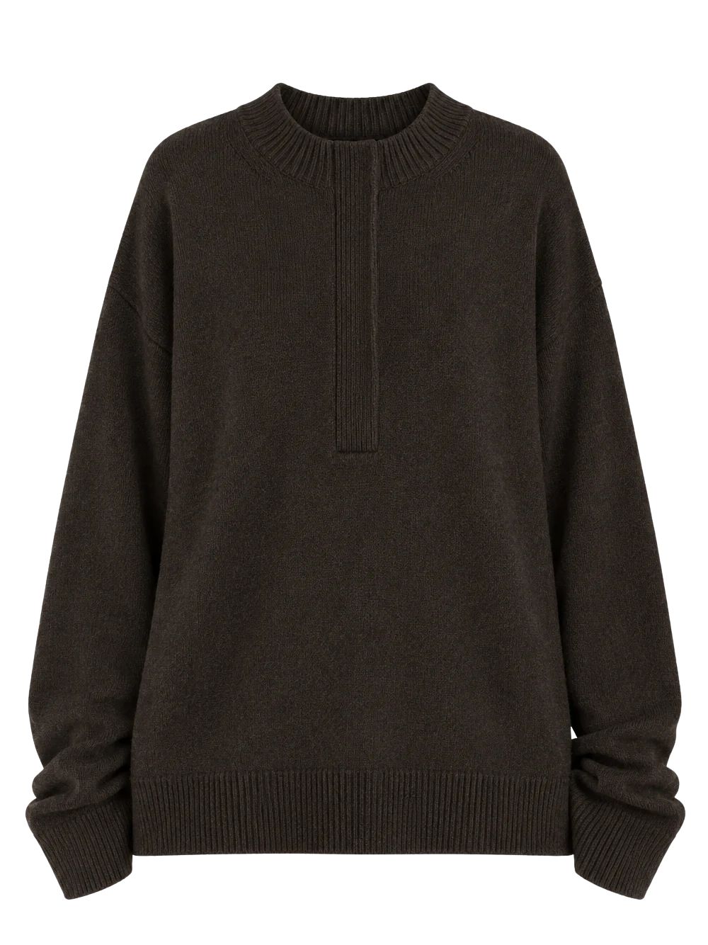 LE KASHA SWEATER WITH ZIP COLLAR CHOCOLAT dettaglio