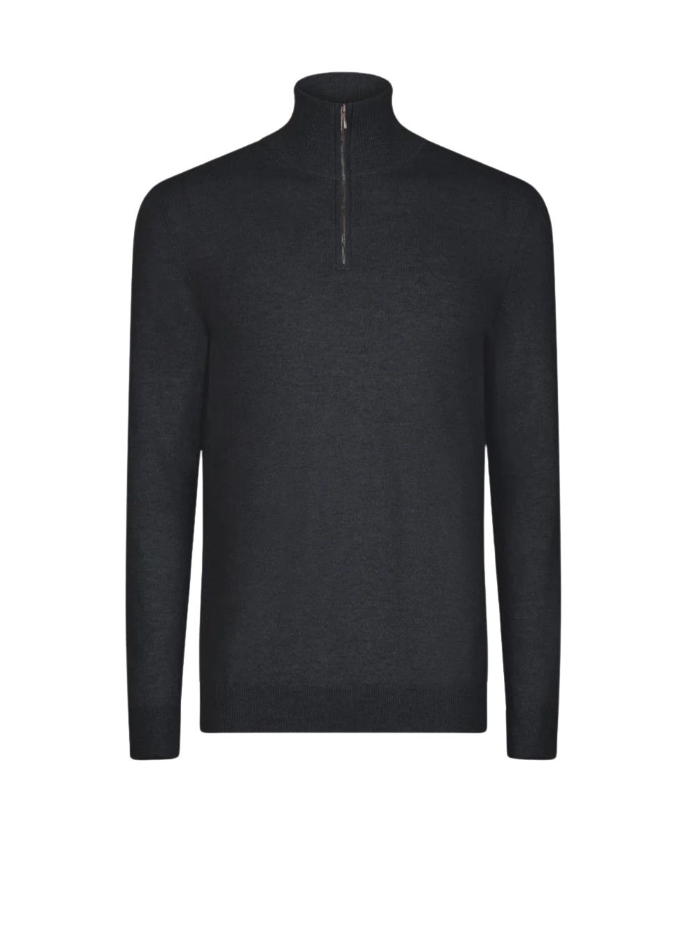 LE KASHA SWEATER W ZIP COLLAR MAN CHARCOAL dettaglio