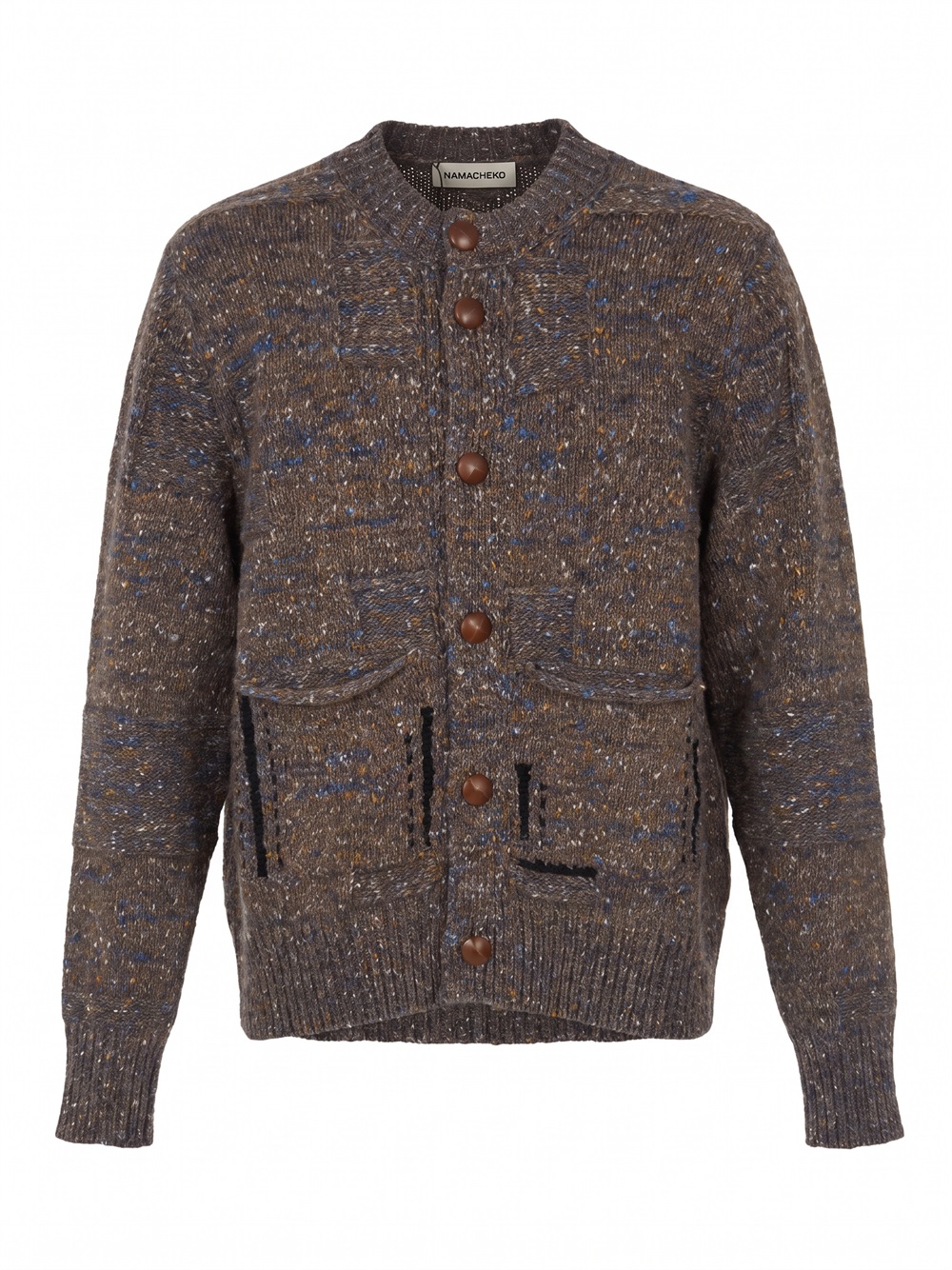 NAMACHEKO ELRIC CARDIGAN BROWN vista Frontale